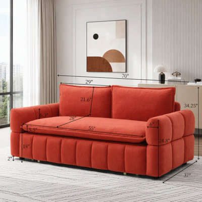 Canapé-lit convertible 3-en-1 en tissu Teddy