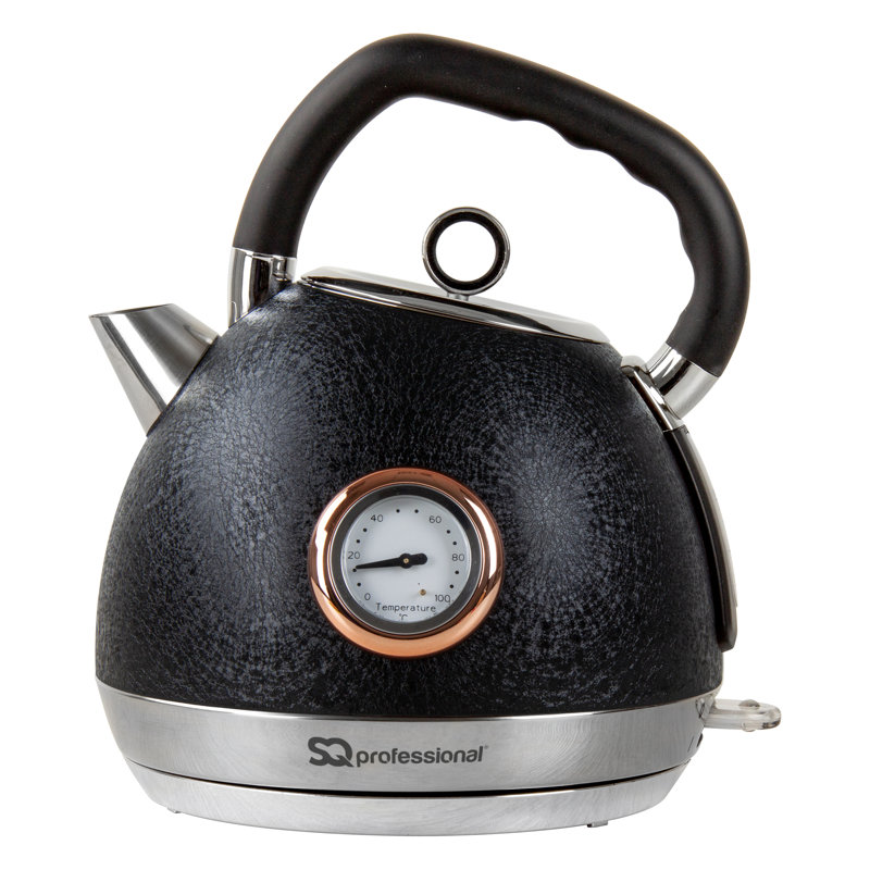 SQ Professional Epoque 1.8L Stainless Steel Electric Tea Kettle, Black