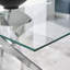 Lenworth Chrome and Glass Rectangular Dining Table Set with 4 Modern Faux Leather Chairs-337263343