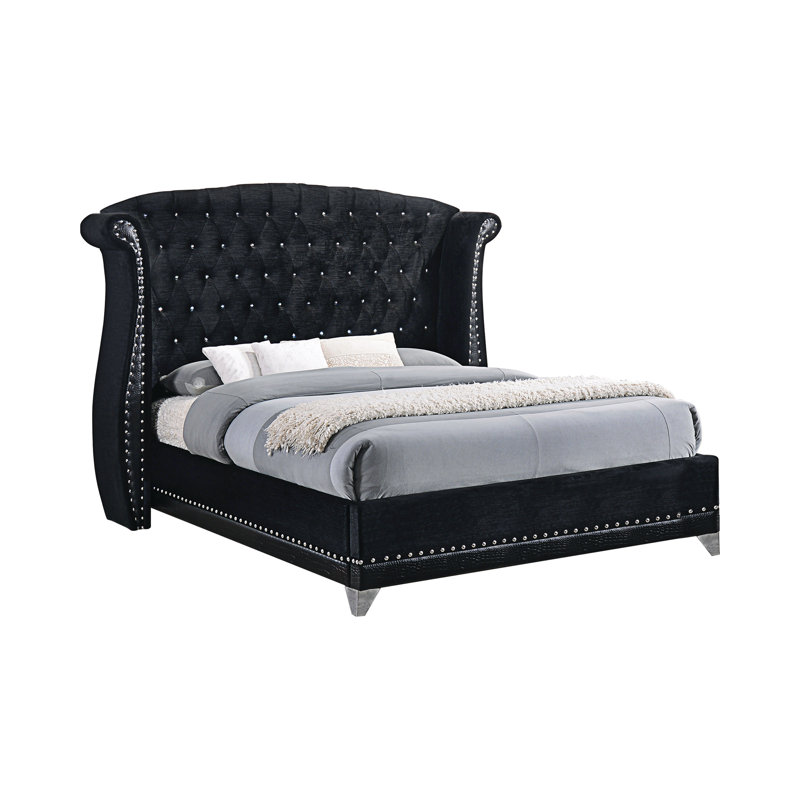 Upholstered Wingback Bed, Queen
