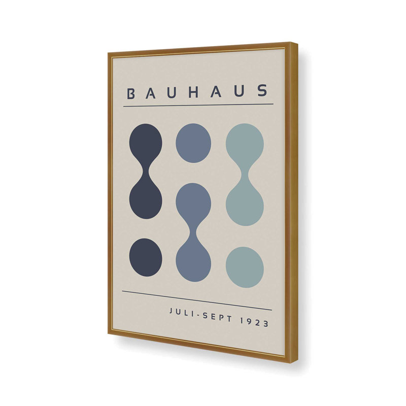 Imprimé Midhaus Bauhaus, Reproduction encadrée sans passe-partout, Or poli, H 37,25 po x l 25,25 po x P 1,25 po