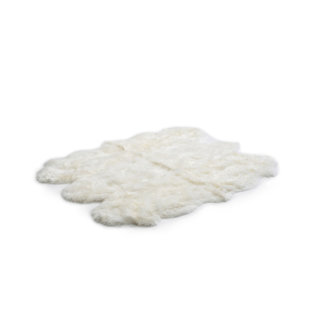 Long Wool Gold Star Sheepskin Natural Area Rug