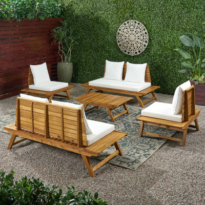 Aticus Acacia 6 - Person Patio Conversation Set with Cushions