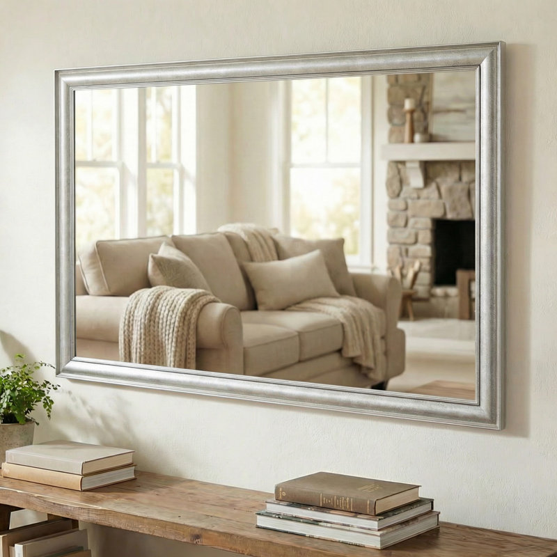 Miroir mural Oxfordshire, 36 po x 48 po, Nickel satiné noirci