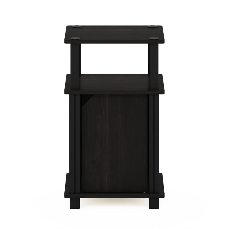 URBNLIVING 34cm W Manufactured Wood Bedside Table, Black