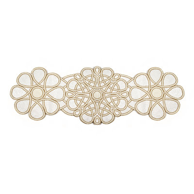 Large White And Tan Flower Runner