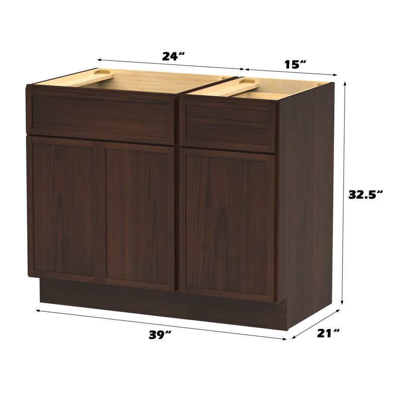 39'' Single Bathroom Vanity Base Only, Brown