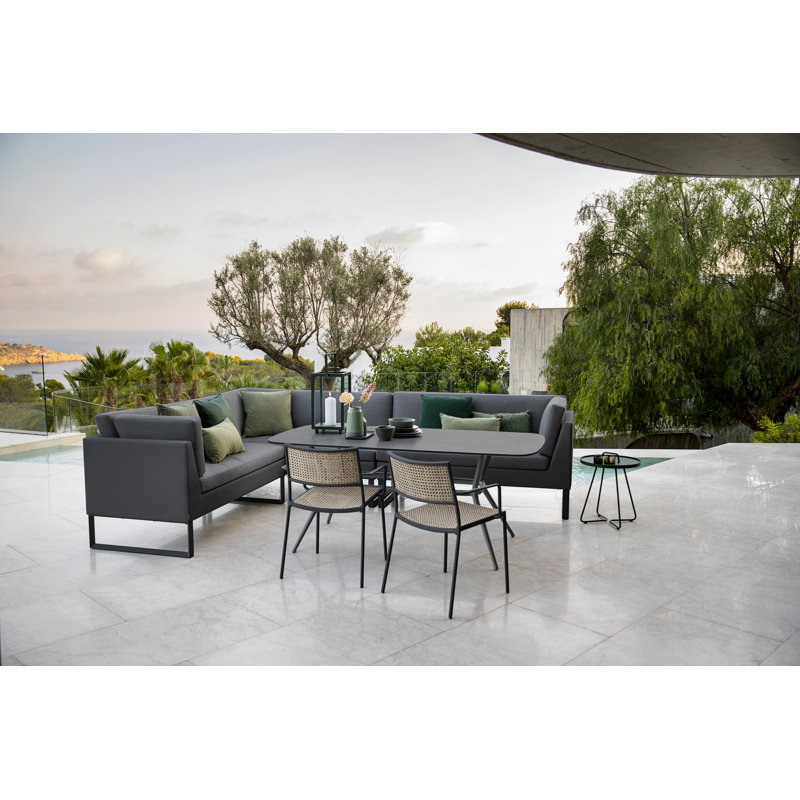 Flex 60.7" Wide Outdoor Patio Sectional with Cushions, Gray, Left Hand Facing