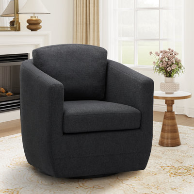 Fauteuil d'appoint pivotant rembourré en tissu large amovible