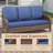 70.9" PE Wicker Rattan Outdoor Furniture Set, 3 Seat Sofa With Blue Deep Seat Cushions-1167862791