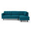 Canapé modulaire 3 places en polyester bleu sarcelle Talmadge 120 po - Luxe traditionnel américain avec accoudoirs carrés