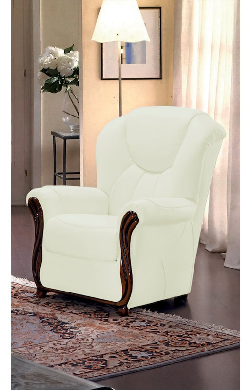 Kirkendall Faux Leather Armchair, Beige