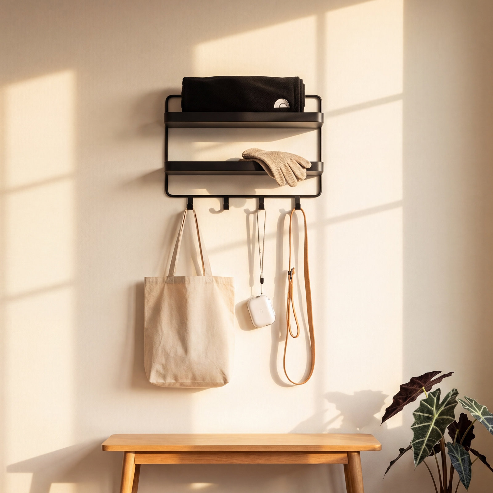 Tower Magnetic Entryway Rack, Black