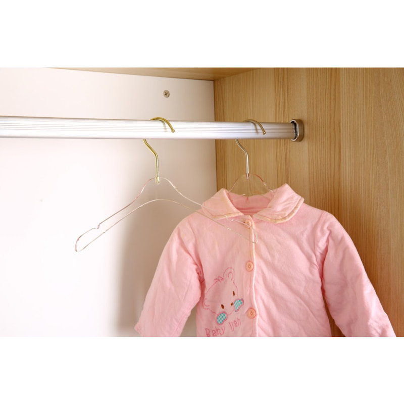 Quality Acrylic Clear Hangers, Clothes Hangers Organizes Closet, Baby, Gold, 6