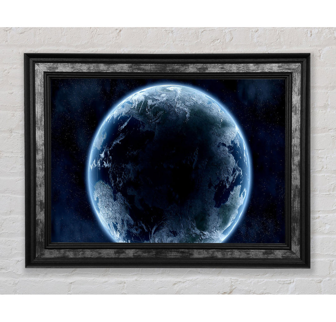 Planet Universe Blue - Einzelner Bilderrahmen Kunstdrucke