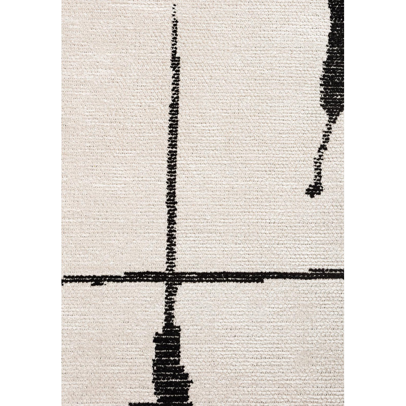 Midcentury Modern Minimalist Area Rug, Rectangle 6'7" x 9'10"