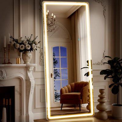 Miroir de plancher rectangulaire en métal Hameed