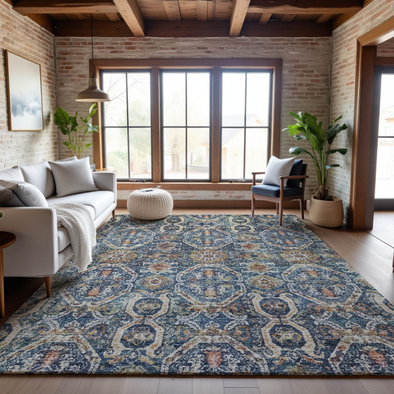 Premium Machine Washable Lyndhurst AMF1181 Global Rug, Rectangle 3 pi x 5 pi