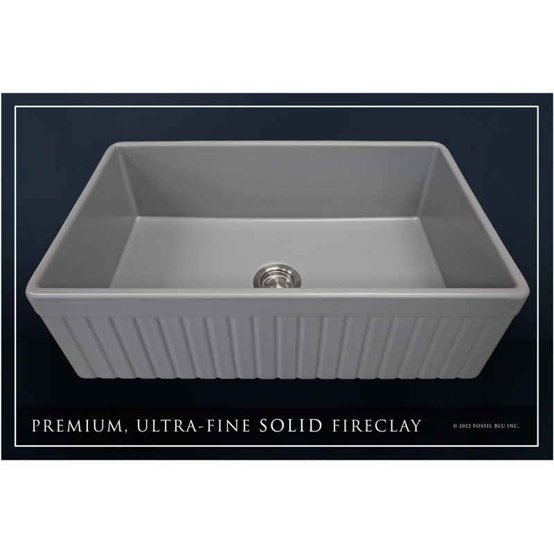 Luxury Solid Fireclay Farmhouse Sink, Stainless Steel Accessories