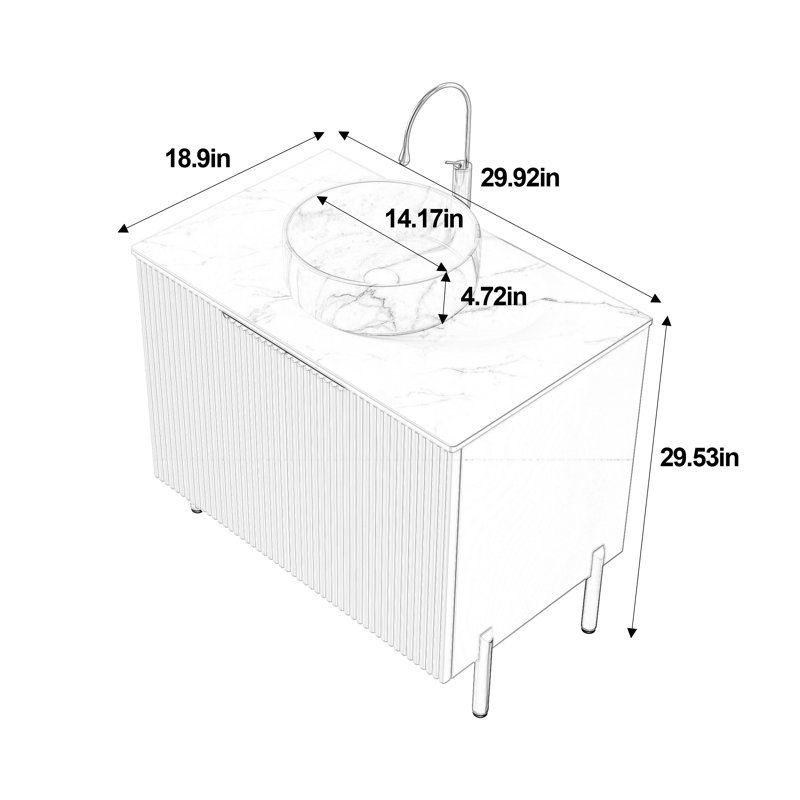 Meuble-lavabo autoportant avec lavabo et portes en céramique, comptoir blanc Carrara, Noir