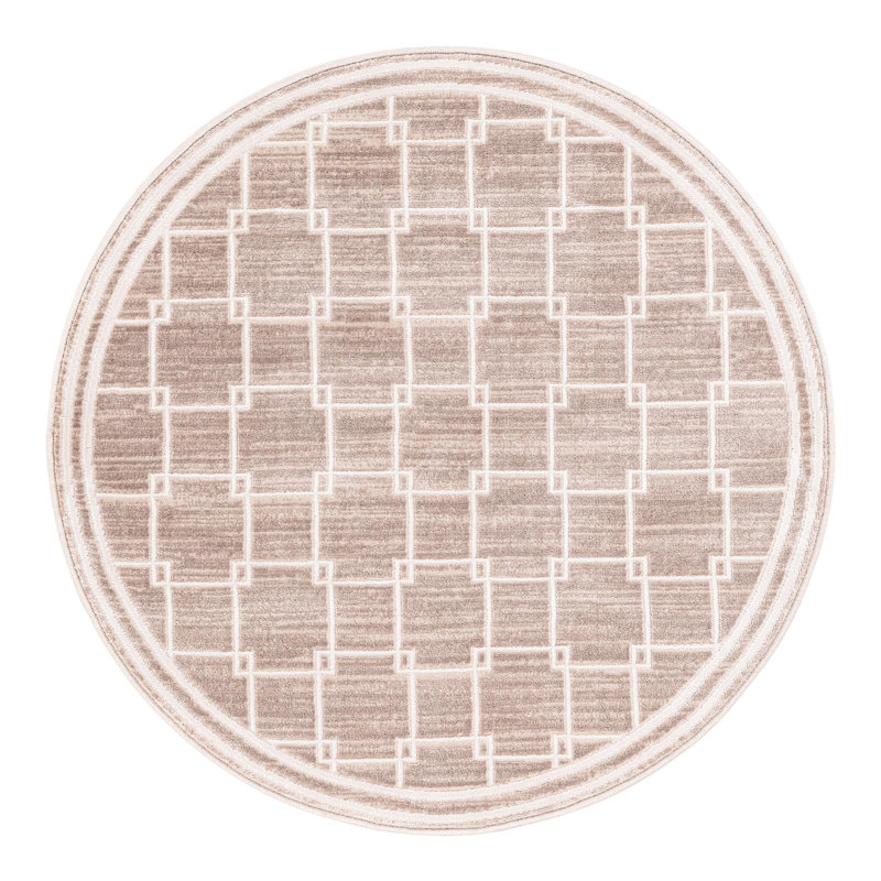 Tapis Jill Zarin Metropolitan Uptown beige, Rond 3 pi 1 po