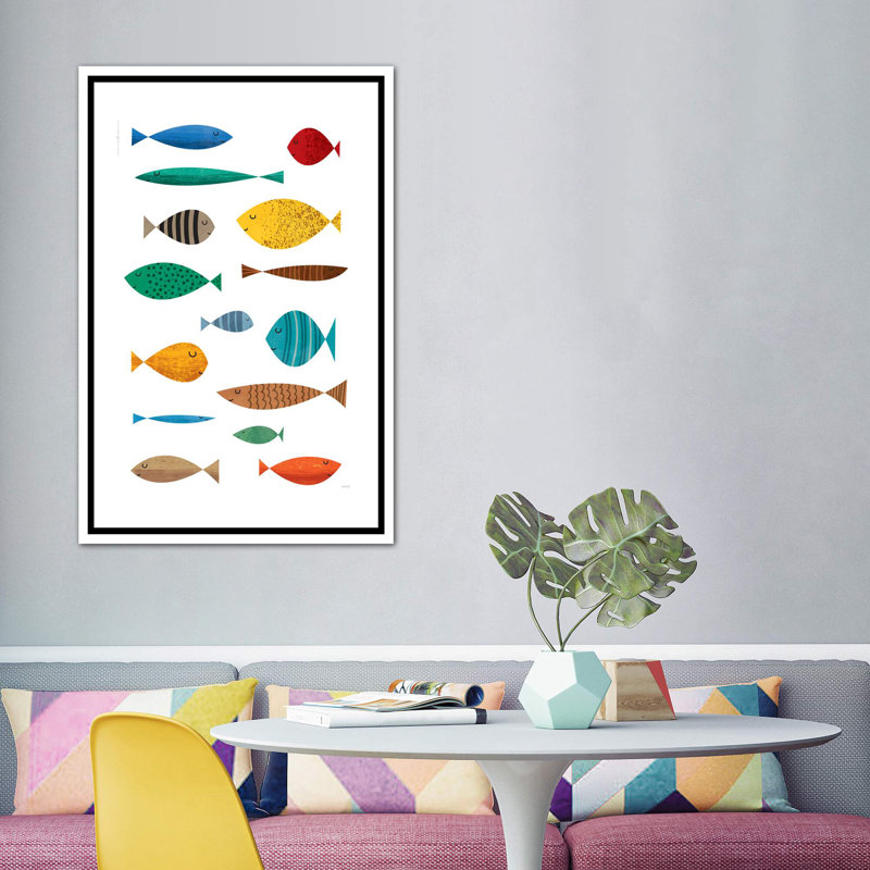 " Fish ", No Mat, 60" H x 40" W x 1.5" D, White Framed Canvas