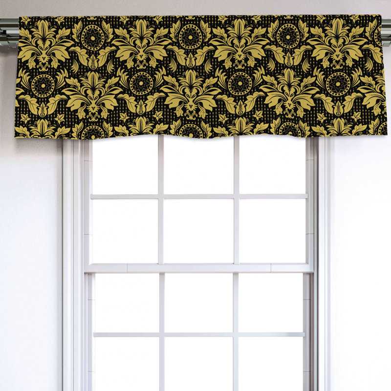 Sateen Damask Ruffled Window Valance