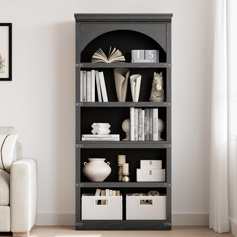174.5cm H x 80cm W Standard Bookcase, Black