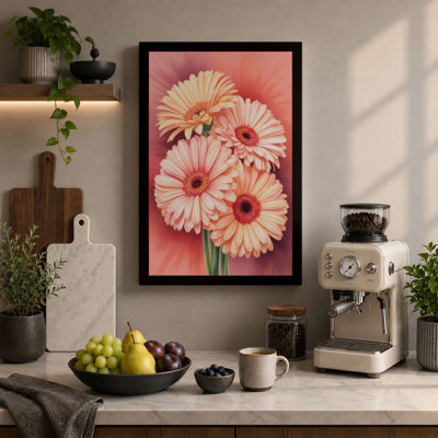 Gerbera Daisies Botanical - Wrapped Canvas