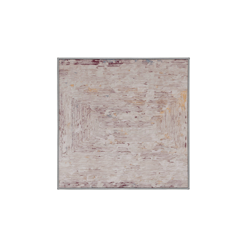 Tapis gris soyeux et moelleux, Carré 7 pi