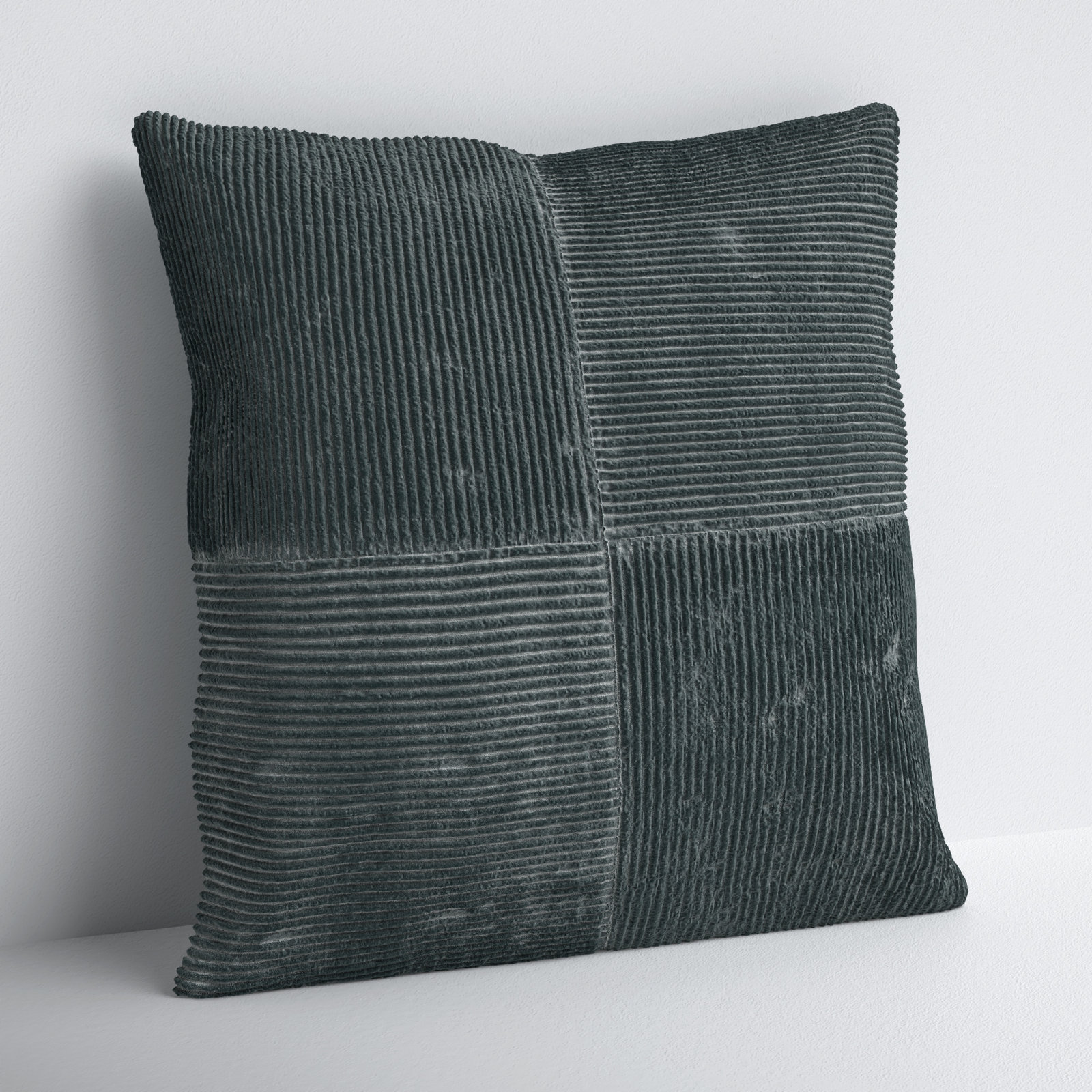 Selma Cotton Throw Pillow, 22" x 22", Charcoal