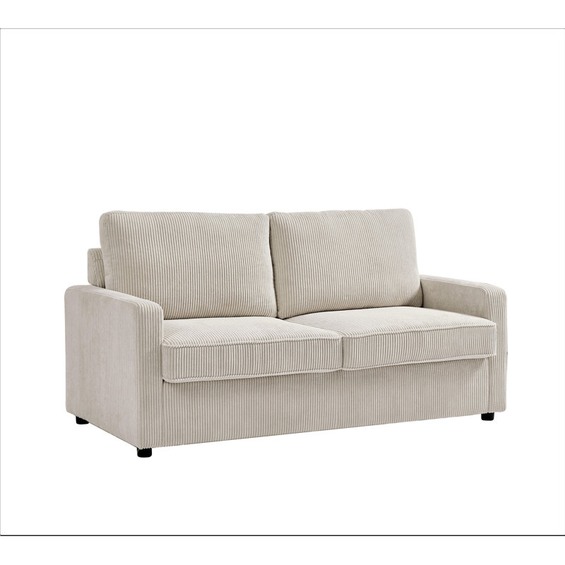 Dashly 70'' Upholstered Sleeper Sofa, Ivory