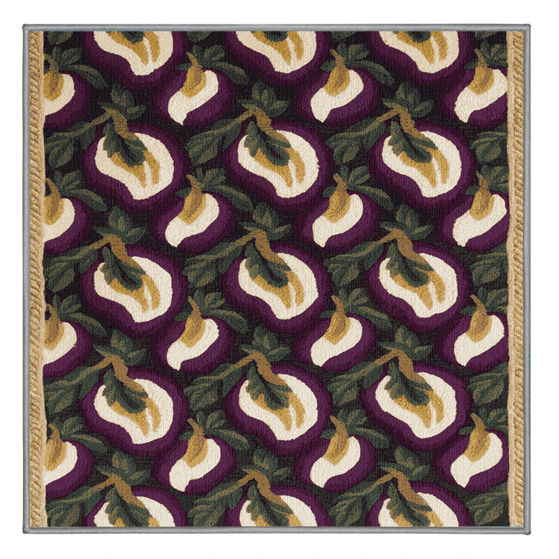 Washable Mangosteen Fruits Area Rug, Square 5'