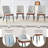 63" Modern Gray Dining Table Set With PU Leather Chairs, U-Shaped MDF Base-116446666-116446672