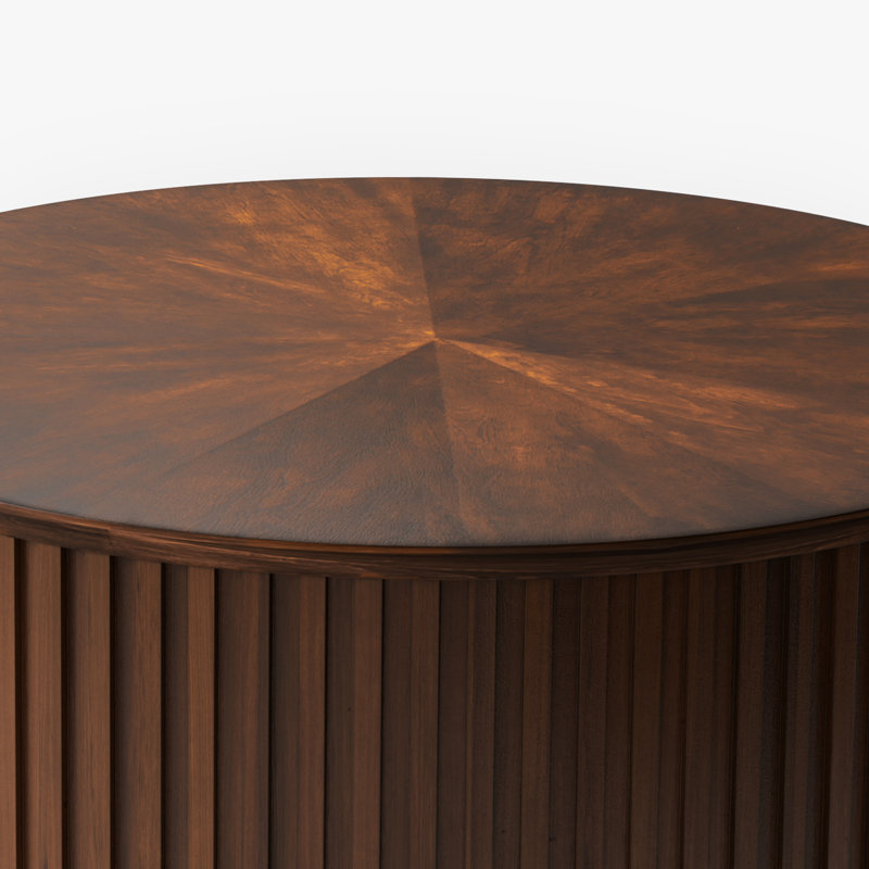 Ansel Lift Top Coffee Table With Storage, Round Solid Wood Coffee Table