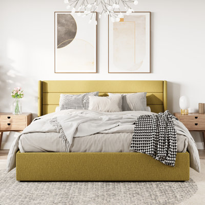 Braya Hydraulic Lift Up Storage Upholstered Platform Bed