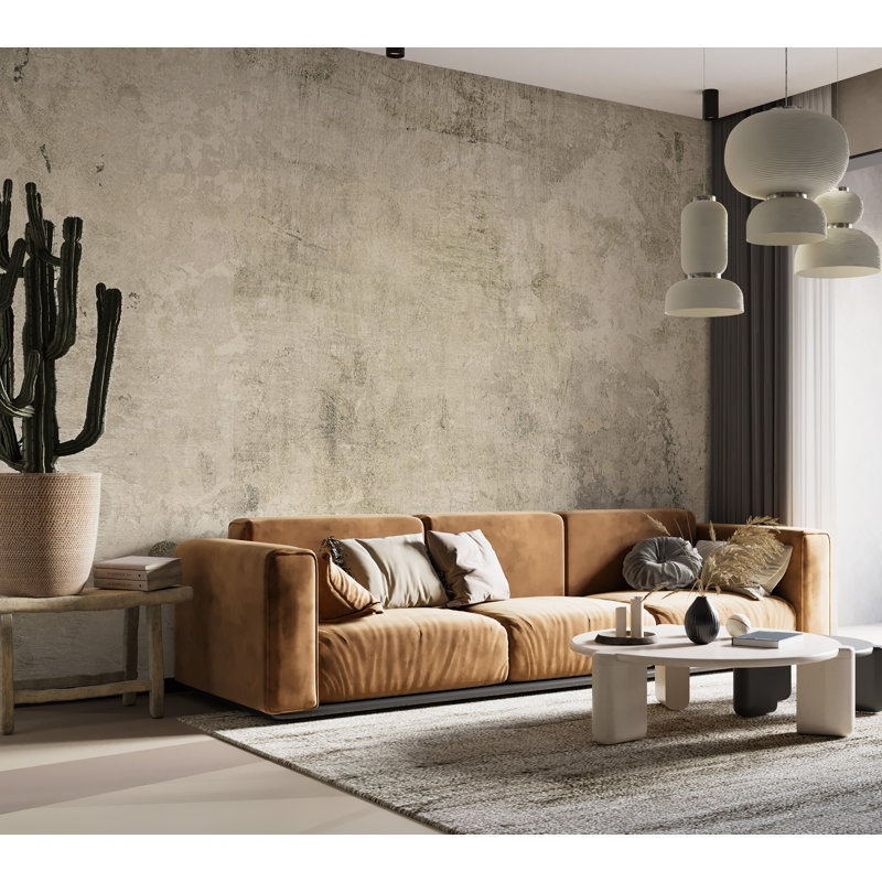 Murale abstraite pelez et collez - Beige grunge, L 41 po x l 57 po