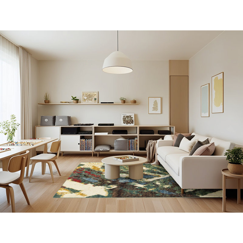 Abstract Indoor Rug, Rectangle 7' x 9'