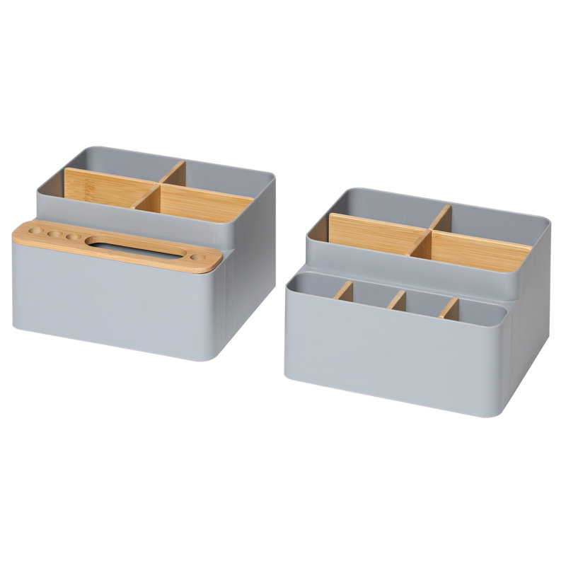 Bamboo & Plastic Desk Organizer