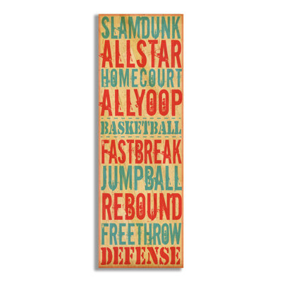 Art textuel sur plaque Cambra Slam Dunk Basketball