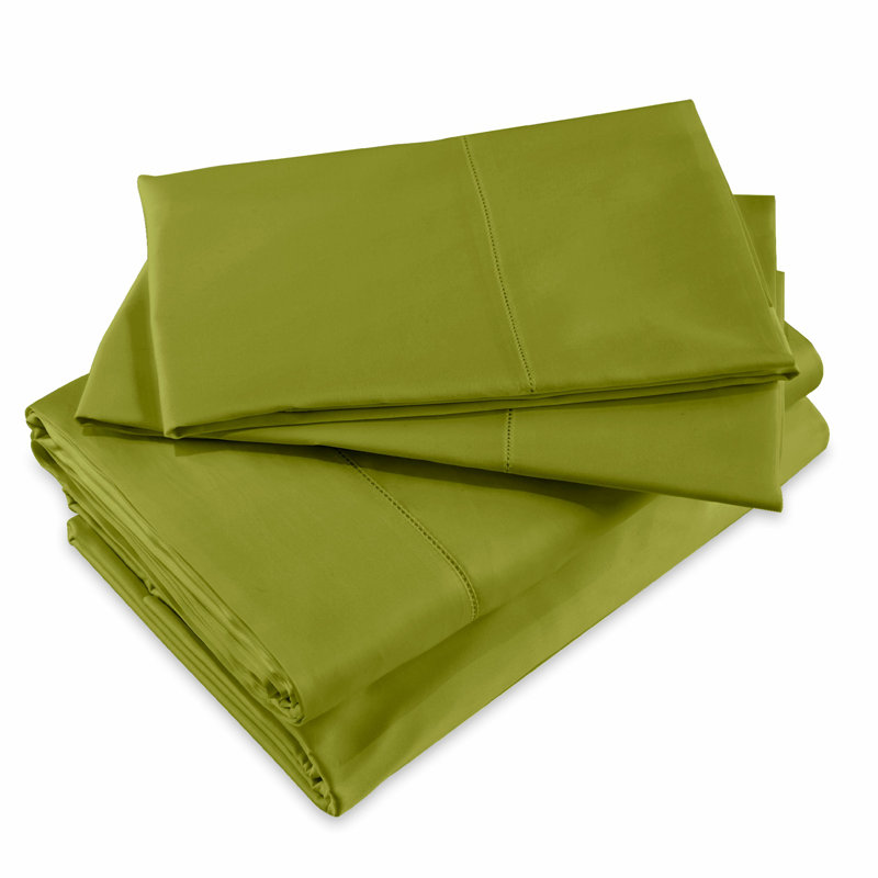 Raffaello Sheet Set, Queen Sheet Set with 2 Pillowcases, Moss Green