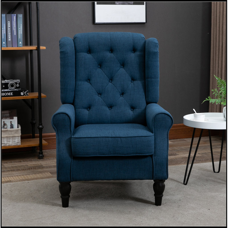Button-Tufted Accent Chair with High Wingback