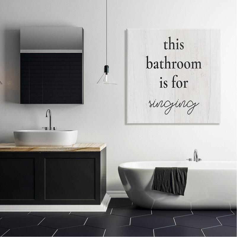 "This Bathroom Is For Singing Expression", art mural par Lil 'Rue, H 36 po x l 36 po x P 1,5 po