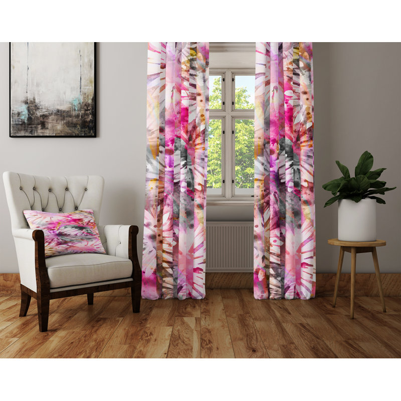 Panneaux de rideaux à motif floral marguerites, L 56 po x L 78 po