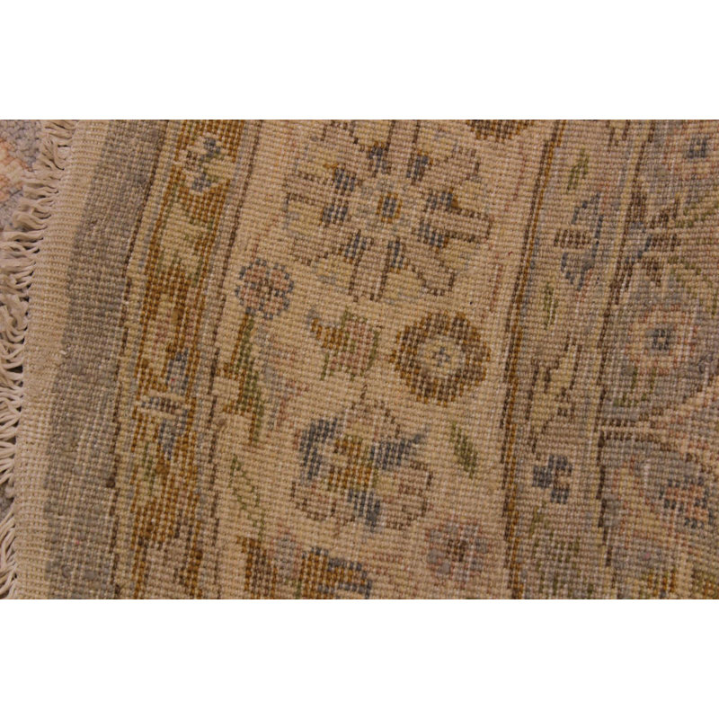 Tapis rond brun en laine noué à la main 6 pi 11 po Baccio