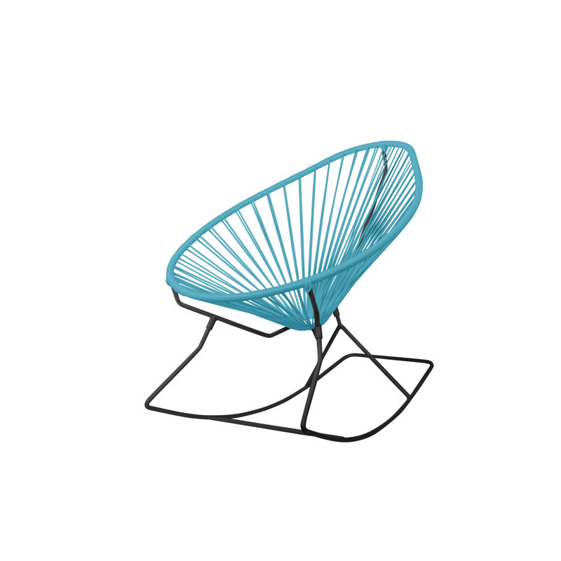 Chaise berçante intérieure / extérieure Acapulco, Bleu / Noir