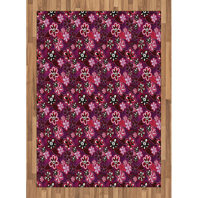 Dahlonega Floral Hand Woven Area Rug, Rectangle 120 x 180cm