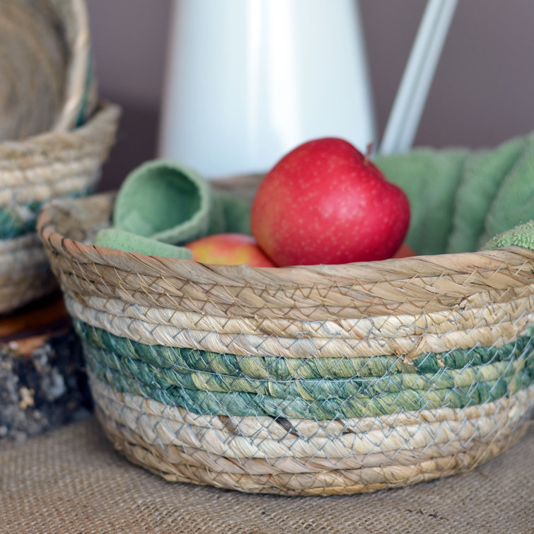 Corn Husk Woven Storage Baskets Box Rectangular Storage Container