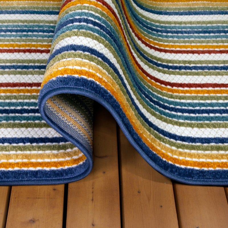 Tapis multicolore à rayures Floraville, Tapis de couloir 2 pi x 8 pi