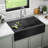 Delta Rivet™ Black Stainless Steel Retrofit Farmhouse Apron Front 16 Gauge Workstation Kitchen Sink Single Bowl-81984891
